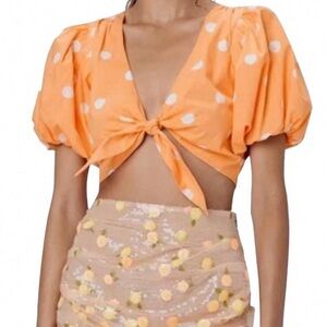 For Love & Lemons Auburn Dot Crop Top